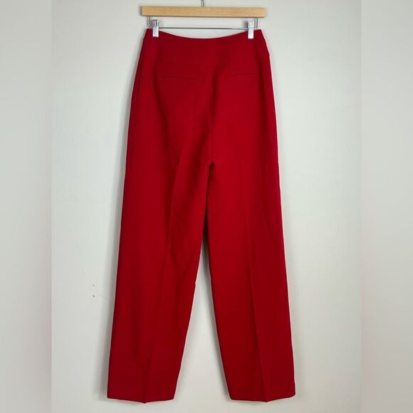 Boden Wide Leg Belted Pants Long Trouser Red Size 6 Long - Picture 4 of 9